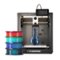 Flashforge - Adventurer 5M 3D Printer Bundle with 4 PLA Multicolor Filaments - Black-Front_Standard