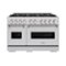 ZLINE - 48" Classic Double Oven Gas Range with 8 Brass Burners (CGR-BR-48) - Stainless Steel-Front_Standard 