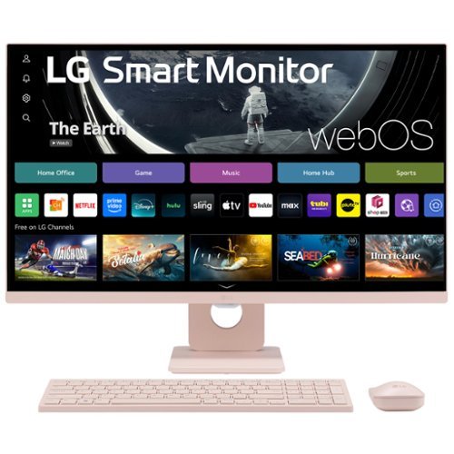 LG - 27" Full HD IPS 60Hz Smart Monitor with Wireless Keyboard and Mouse (HDMI, USB-A) - Pink