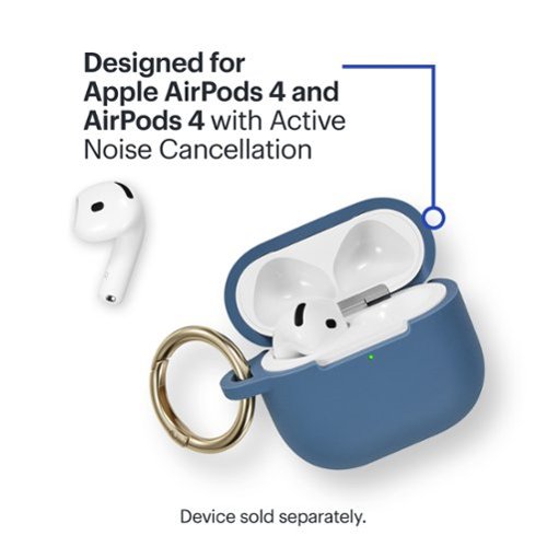 Best Buy essentials™ Case for Apple AirPods 4 and AirPods 4 with Active Noise Cancellation (ANC) - Blue WHERE TO BUY