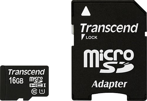  Transcend - 16GB microSDHC UHS-I Class 10 Memory Card