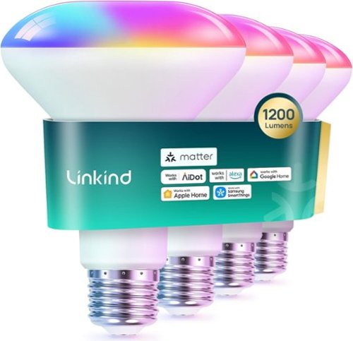 Linkind BR30 Matter Smart Light Bulb, 1200lm RGBTW (4 Pack