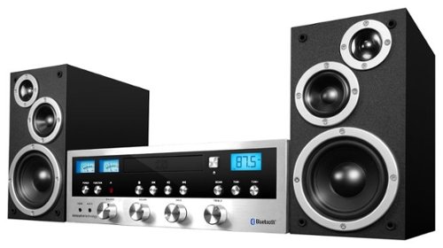  Innovative Technology - Classic CD 50W Stereo System with Bluetooth - Silver