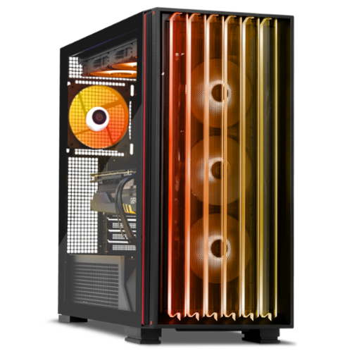 YEYIAN - Gaming PC, Ryzen 9 9900X3D, Nvidia RTX 5090 32GB GDDR7, 2TB NVMe, 32GB DDR5, 1000W 80 PLATINUM. YPA-MX990DC-5901U - Black-Front_Standard 