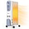 Costway - 1500W Electric Oil Filled Radiator Space Heater 7-Fin Thermostat Room Radiant - White-Front_Standard