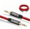 Esoulk - 10 Feet Long 3.5mm (1/8") Male to Male Stereo Auxiliary Audio Cable Cord Braided - Red-Front_Standard