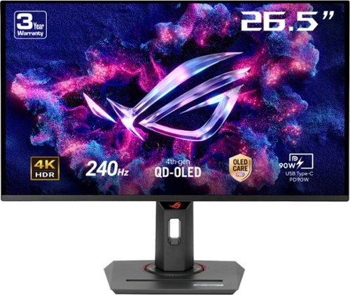 ASUS - ROG Strix 27" 4K QD-OLED 240Hz 0.03ms G-SYNC Compatible and FreeSync Premium Pro Gaming Monitor with HDR - Black