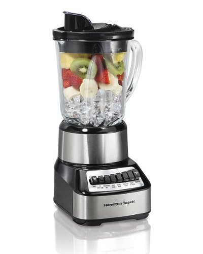  Hamilton Beach - Wave Crusher Multi-Function Blender with 40 oz. Glass Jar and 14 Functions for Puree, Ice Crush, Shakes a - Silver