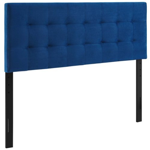 Lily Biscuit Tufted Performance Velvet Queen Headboard by Modway - Blue-Front_Standard 