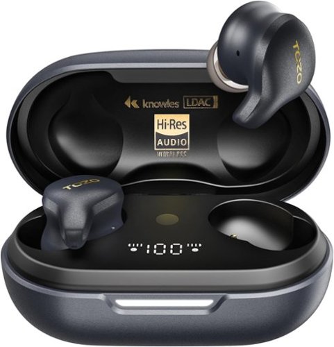 TOZO - Golden X1 Earbuds, JAS Hi-Res Certified, LDAC HD Hi-Res Audio, Hybrid Dynamic Driver System, APP-32EQ, Wireless Charging - Black-Front_Standard 