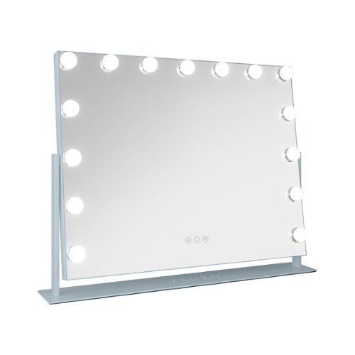 Zadro - Hollywood Makeup Mirror - 25" x 20" - 15 LED Light Bulbs with Dimmable Brightness - French Blue-Front_Standard 