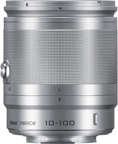 1 NIKKOR 10-100mm f/4.0-5.6 VR Standard Zoom Lens for Most Nikon 1 Cameras - Silver-Front_Standard 