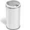 iTouchless - 8 Gallon Touchless Sensor Trash Can with AbsorbX Odor Control System, White Stainless Steel Round Shape Kitchen Bin - Pearl White-Angle_Standard 