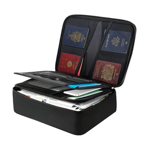  VEVOR - Fireproof Document Box, 1832 Heat Insulated Fireproof &amp; Waterproof Box with Lock, Portable Multi-Layer Home Office - Black