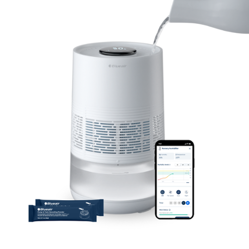 Blueair - Smart Evaporative Humidifier with Invisible Mist Technology, 3.5L Tank, 500 Sq. Ft. Coverage - White-Front_Standard 