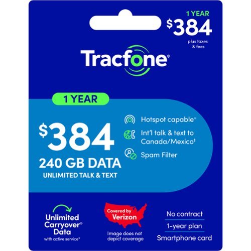 Tracfone - $384 Unlimited Talk & Text plus 240GB of Data 365-Day - Prepaid Plan [Digital]-Front_Standard 