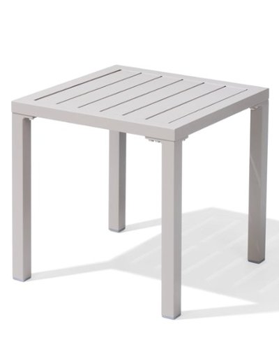 Crestlive Products - Aluminum Square Side Table Small Patio Coffee Bistro - Beige-Front_Standard 