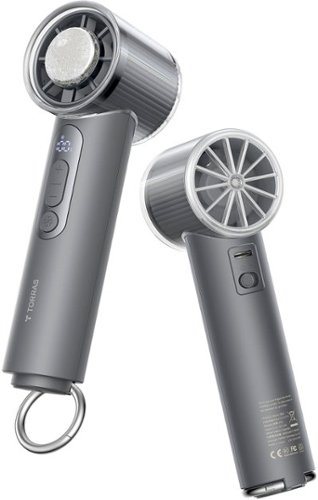 TORRAS - COOLiFY iva Handheld Portable Fan with Ice Cooler, 4900mAh Rechargeable Powerful, Mini Small Hand & Pocket Fan - Charcoal