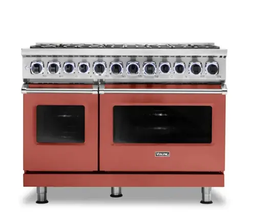 Front. Viking - 48"W./24"D. Dual Fuel Sealed Burner Range-8 Burners - Spiced Cider.