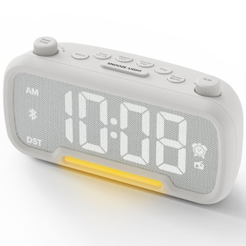 Dazzed Corner - Clock Radio, FM Radio Alarm Clock,USB Ports - White-Front_Standard 
