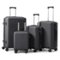 Winado - 16"/20"/24"/28" Carry on 4 Piece PP Hardside Luggage Suitcase Set with Built-in Lock Spinner Wheels for Travel Business - Dark Gray-Front_Standard