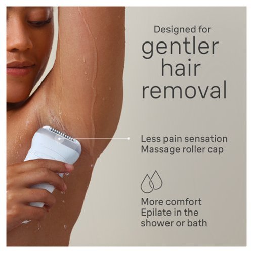 Braun  Silk-épil 7 Epilator, Wet and Dry, Wide Head, Includes Shaver Head and Trimmer Comb - White/Grey/Silver WHERE TO BUY