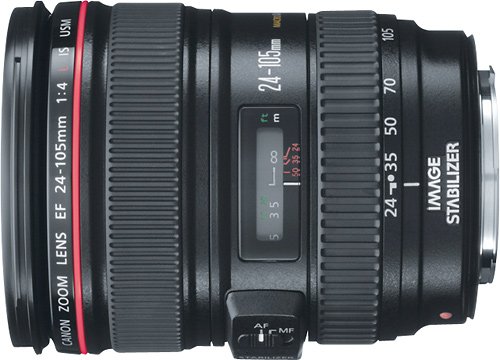  Canon - EF 24-105mm f/4L IS USM Standard Zoom Lens - Black