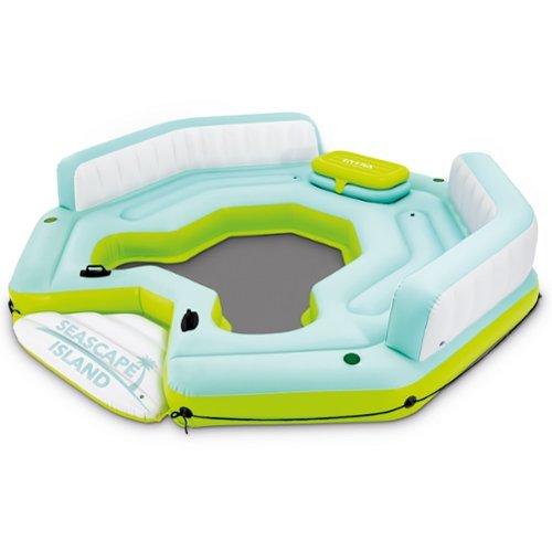 Intex - Intex: Seascape Island - Inflatable Relaxation Island Float, Lime Mint & White-Front_Standard 