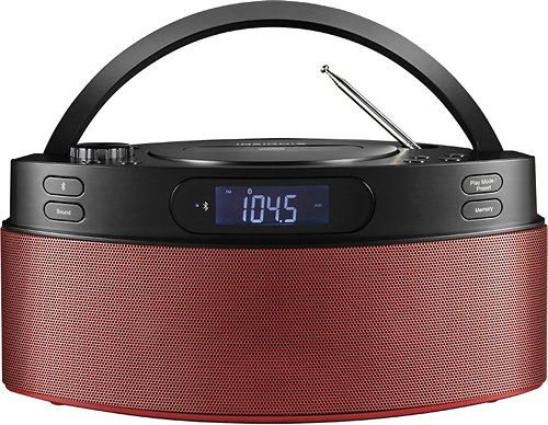  Insignia™ - CD Boombox with AM/FM Radio - Red/Black