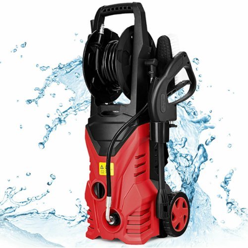 Costway - 2030PSI Electric Pressure Washer Cleaner 1.7 GPM 1800W with Hose Reel - Red-Front_Standard 