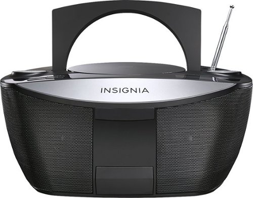  Insignia™ - CD Boombox with FM Radio - Black/Silver