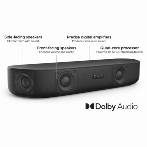 Roku Streambar Powerful 4K Streaming Media Player, Premium Audio, All in One, Voice Remote and TV controls - Black BUY IN MIDDLE EAST