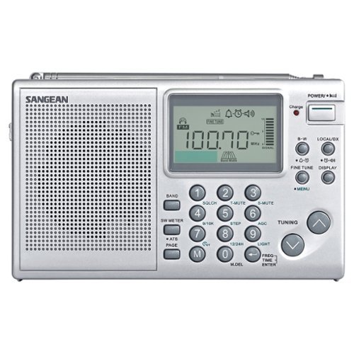 Sangean - ATS-405 Multi-Band FM/MW/SW World Receiver Radio - Silver-Front_Standard 