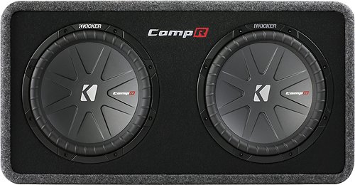  KICKER - CompR Dual 12&quot; Dual-Voice-Coil 2-Ohm Subwoofers with Enclosure - Black