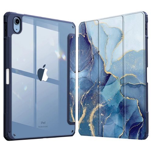 Kitcheniva - Protective Clear Case For iPad (A16) 11th 11” 2025/iPad 10th 2022 Shockproof Cover 10.9” - Ocean Marble-Front_Standard 