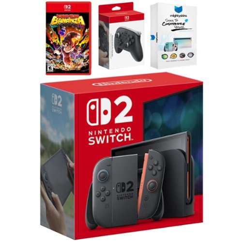 Switch 2 Video Game Console with Donkey Kong Bonanza, Pro Controller and MightySkins Code Bundle - Nintendo Switch 2-Front_Standard 