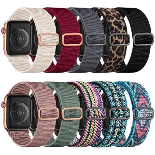 Tronsmart Nylon Elastic Braided Strap Watch Band For Apple Watch Women 10pack 38/40/41mm For iWatch 9/8/7/6/SE/5/4/3/2/1 - Black/Cactus/Pink/Gray/Wine/Starlight/and more