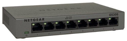  NETGEAR - 8-Port 10/100/1000 Mbps Gigabit Unmanaged Switch - Silver