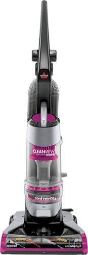  BISSELL - CleanView Plus Rewind Bagless Upright Vacuum - Sparkle Silver/LaBomba Pink