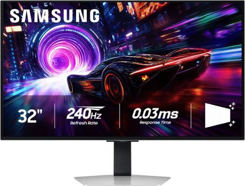 Samsung - 32" Odyssey G8 G81SF QD-OLED, 4K UHD, 240Hz, 0.03ms, AMD FreeSync Premium Pro, Glare Free, HDR 400 Gaming Monitor - Silver