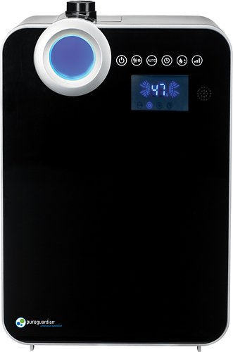  PureGuardian - Elite 1.3-Gal. Ultrasonic Warm and Cool Mist Humidifier - Black Onyx