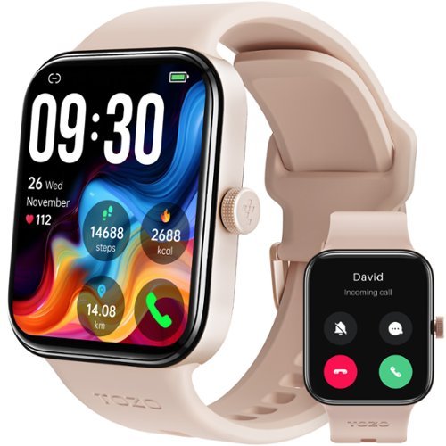 TOZO - S4 Smartwatch, 1.78" Clear AMOLED Screen, 7-Day Battery, 100+ Sport Modes, Call/Answer, Health/Sleep, iOS/Android, IP68 - Pink - (2026)-Front_Standard 