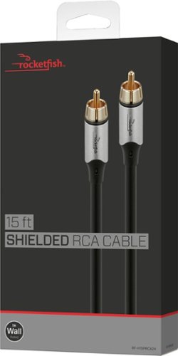 Rocketfish™ 15 ft. In-Wall Male to Male RCA Cable with Shielding for Subwoofers and More - Black SHOP ONLINE