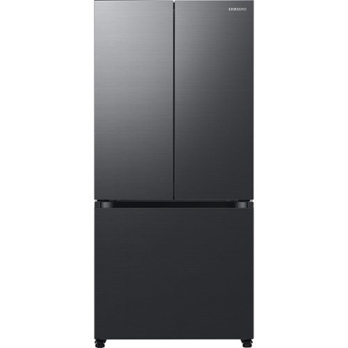  Samsung - 17.5 CuFt French Door Refrigerator in Matte Steel with Twin Cooling Plus - Black