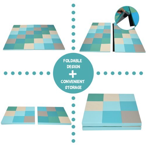 Costway 58'' Toddler Foam Play Mat Baby Folding Activity Floor Mat Home Daycare School - Multi-color BUY IN MIDDLE EAST