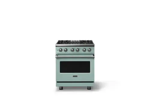 Front. Viking - 30 in. Wide 4 Burner Pro 5 Series 4.7 Cu. Ft. Freestanding Sealed Dual Fuel Convection Range - Splash - Splash.