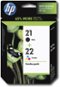 HP - 21/22 Combo Pack Standard Capacity - Black/Color (Cyan, Magenta, Yellow) Ink Cartridges - Black/Cyan/Magenta/Yellow-Front_Standard