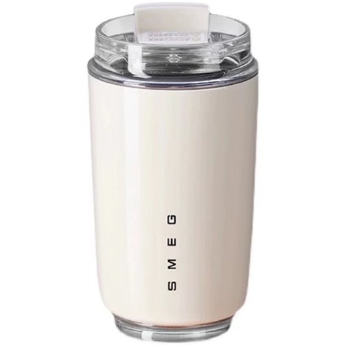 12OZ SMEG Stainless Steel Insulated Vacuum Coffee Wall Travel Mug - Cream-Front_Standard 