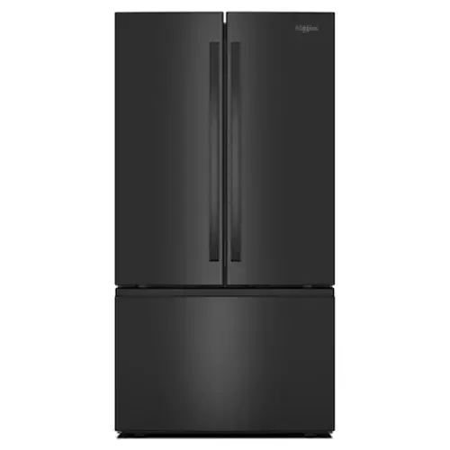 Front. Whirlpool - 36 in. Wide 31 cu. ft. French Door Refrigerator with Ice Maker and Family-Sized Capacity - Black.
