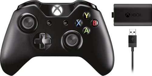  Microsoft - Xbox One Wireless Controller with Play &amp; Charge Kit - Black